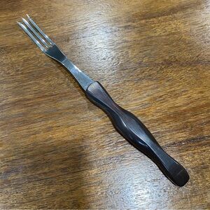 Cutco 1726 Turning Fork Carving BBQ 3 Prongs Brown Vintage Serving Fork U.S.A.